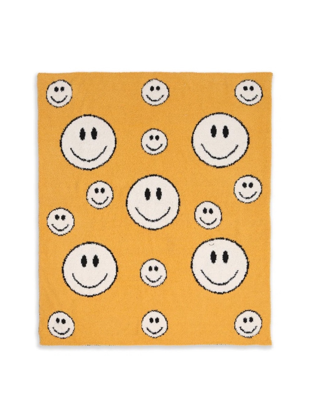 NWT Luxe Cloud Blanket, Smiley Pattern, Yellow